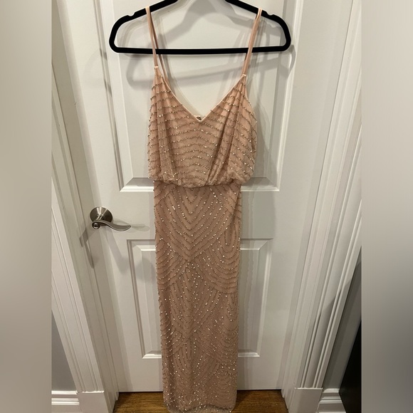 Adrianna Papell Dresses & Skirts - Adrianna Papell beaded blush gown